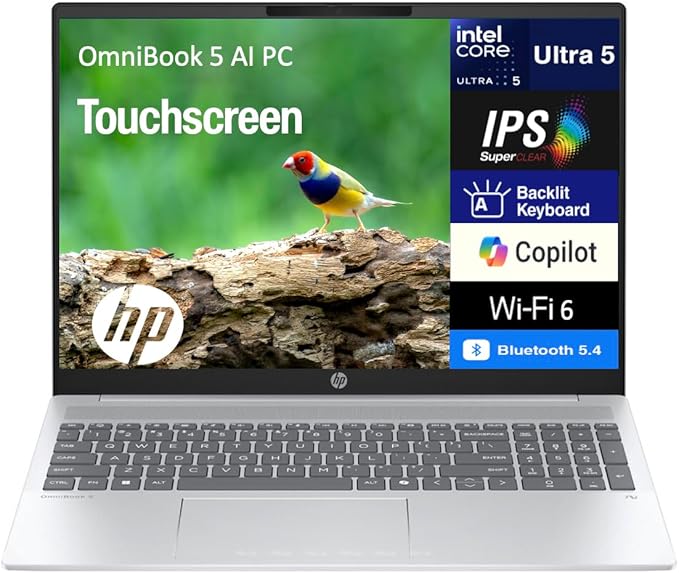 HP OmniBook 5 Notebook 16" Touchscreen 2K IPS Intel Ultra 5 16GB 1TB SSD Win 11 miniatura 3
