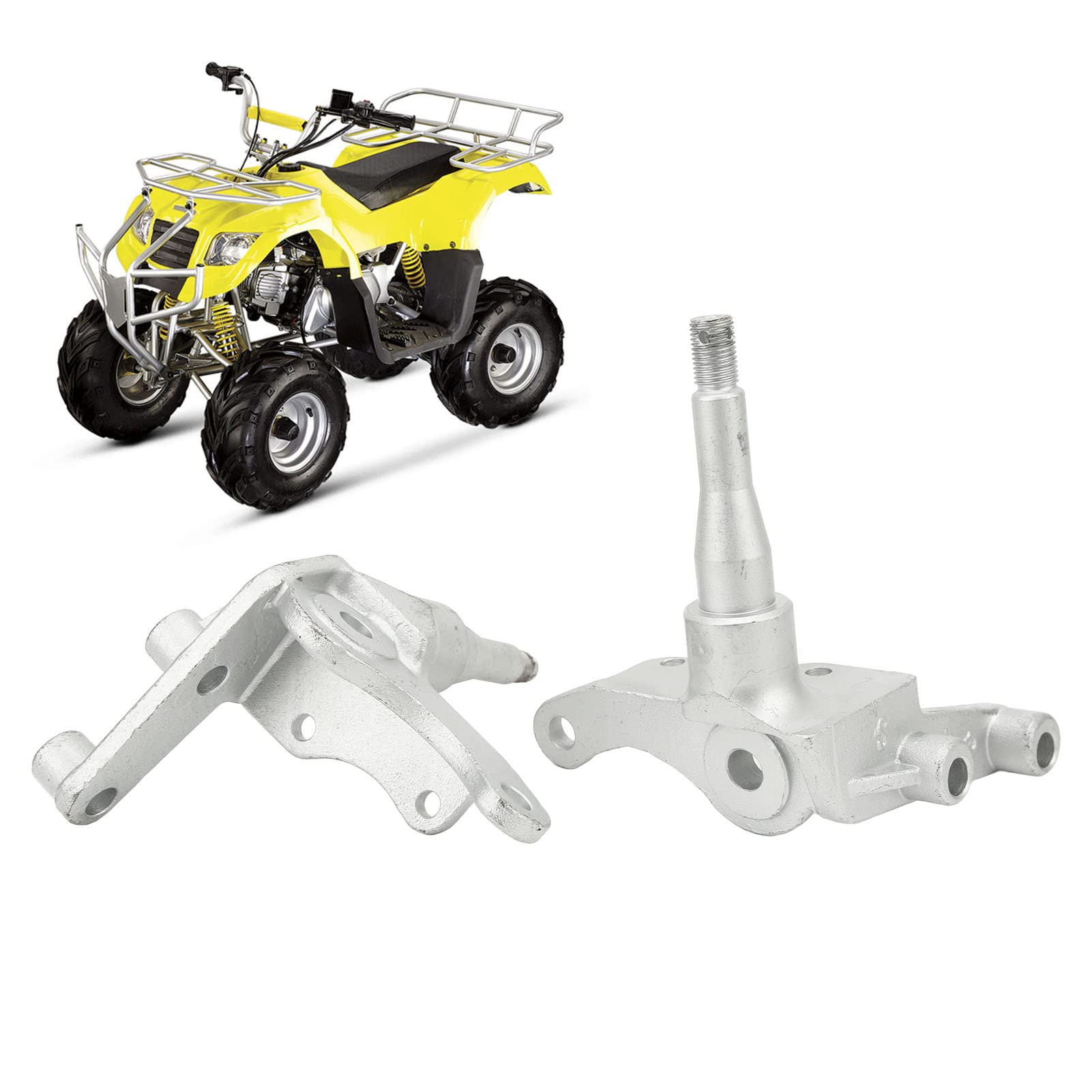 Cocoarm 14mm Zwrotnica Wrzeciono Stalowe Piasta Koła ze Stopu Wrzeciono Kierownicze Srebrny do Gokartów ATV Quad Bike Factory Match Fit Zawieszenie Naprawa Układu Kierowniczego