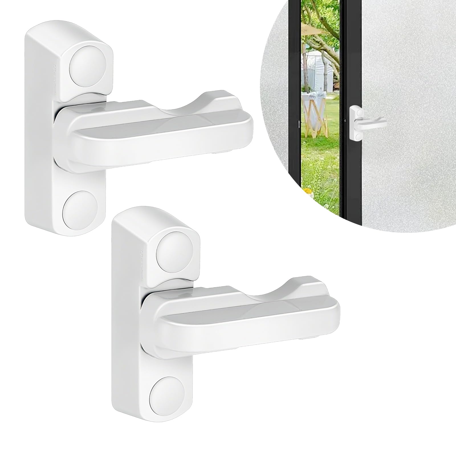 2 Pcs Sash Jammers Window Locks, Sash Window Locks Door Jammer Security Blocker, Extra Security Locks for UPVC Doors & Windows, Indoor & Outdoor (White)