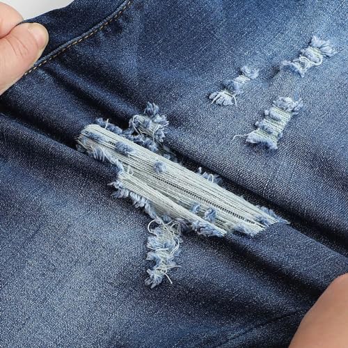 Thunder Star Women's Distressed Mid Rise Flare Jeans
