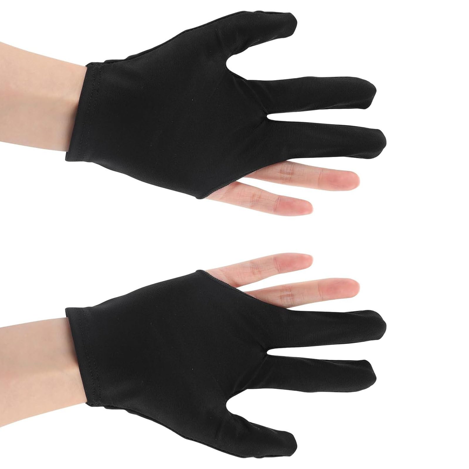 CVNRCLP 2-Piece Snooker Gloves Set, 3-Finger Anti-Slip Billiard Gloves for Pool and Snooker Players Left Hand Design