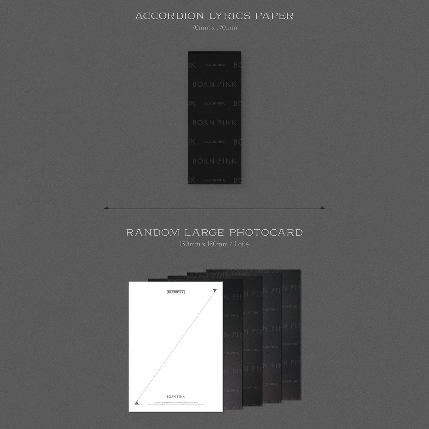 BLACKPINK - [BORN PINK] (BLACK Ver.) CD + Photobook + Envelope + Lyrics Paper + Large Photocard + Postcard + Instant Films + Selfie Photocard + 2 Pin Badges + 4 Extra Photocards