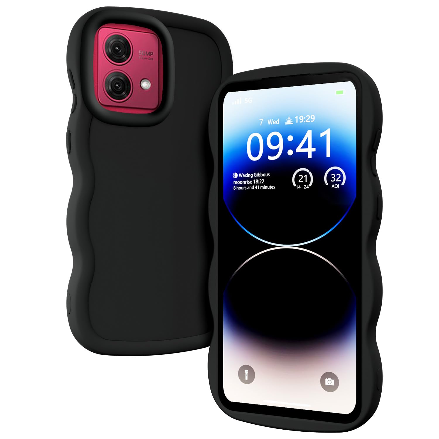XINYEXIN Silikon-Hülle Für Motorola Moto G84 – Wellenförmig, Stoßfest, Rosa & Andere Farben