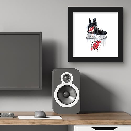 Miniatura 5 de Trends International Gallery Pops NHL New Jersey Devils - Arte de pared de patín de goteo, versión enmarcada negra, 12 x 12 pulgadas