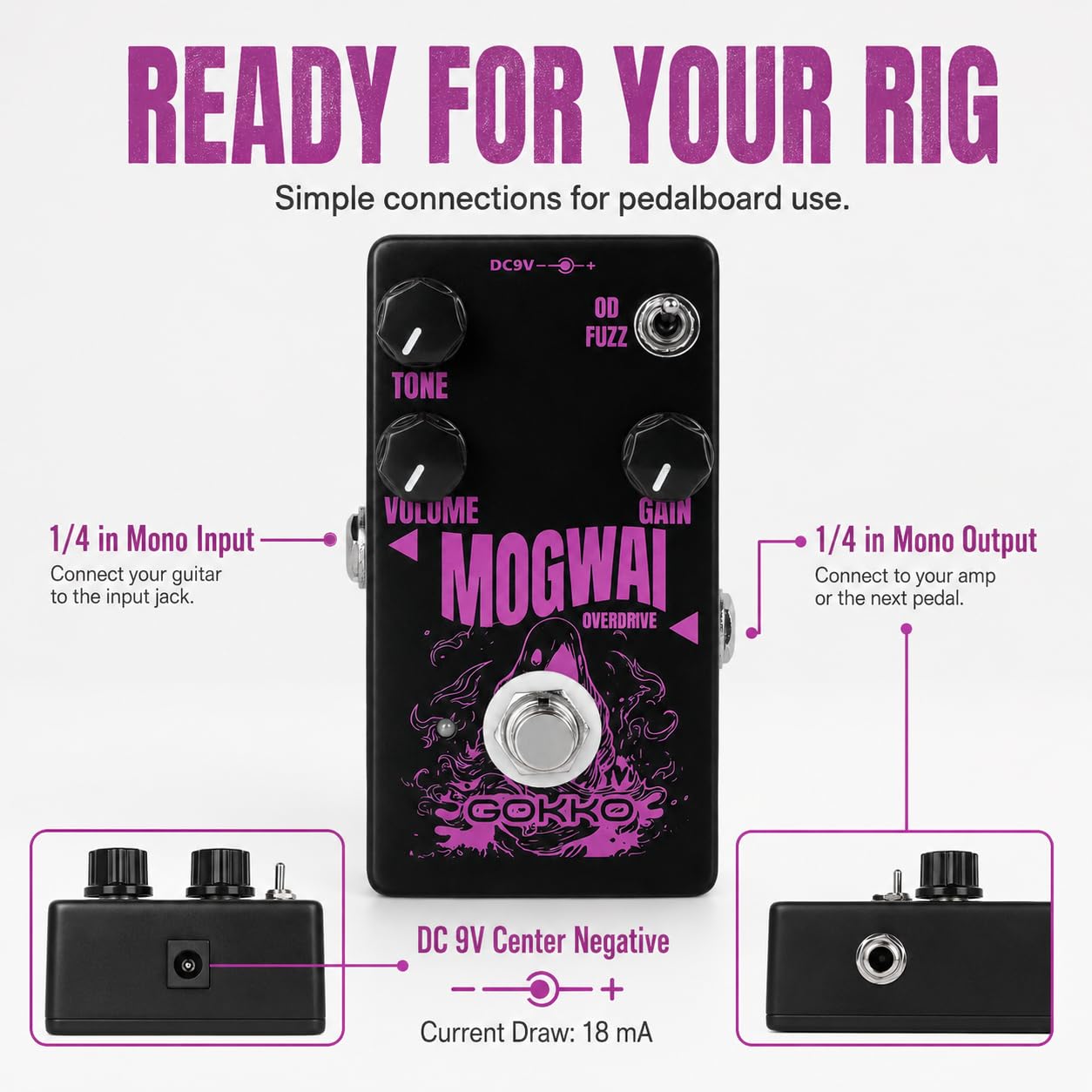 Amazon | GK-61 Mogwai オーバードライブ ギターペダル – エレキギター