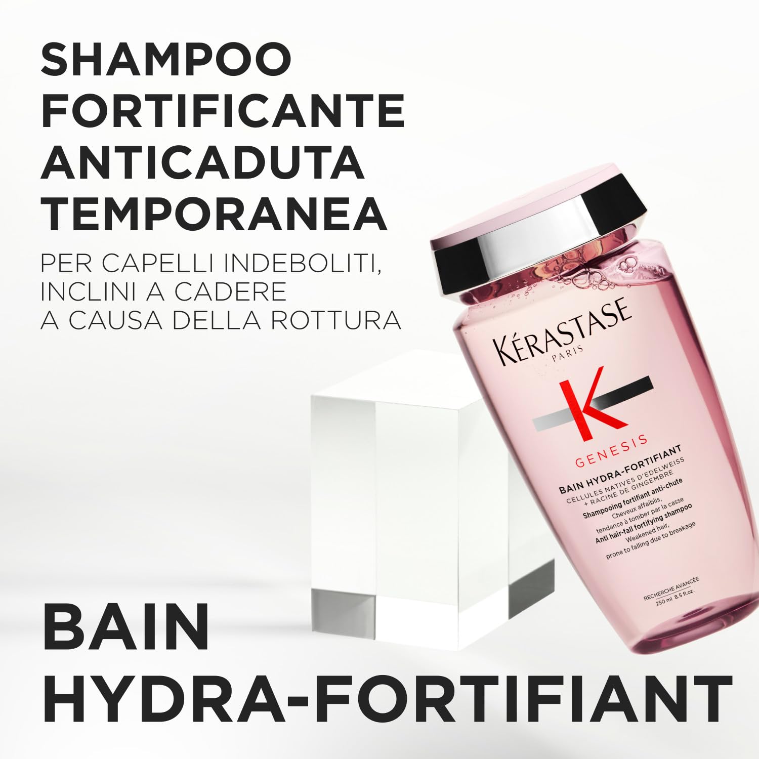 Kérastase, Genesis, Shampoo Professionale Fortificante per Capelli Indeboliti, Capelli Sani e Forti, Con Cellule Native di Stella Alpina e Radice di Zenzero, Bain Hydra-Fortifiant