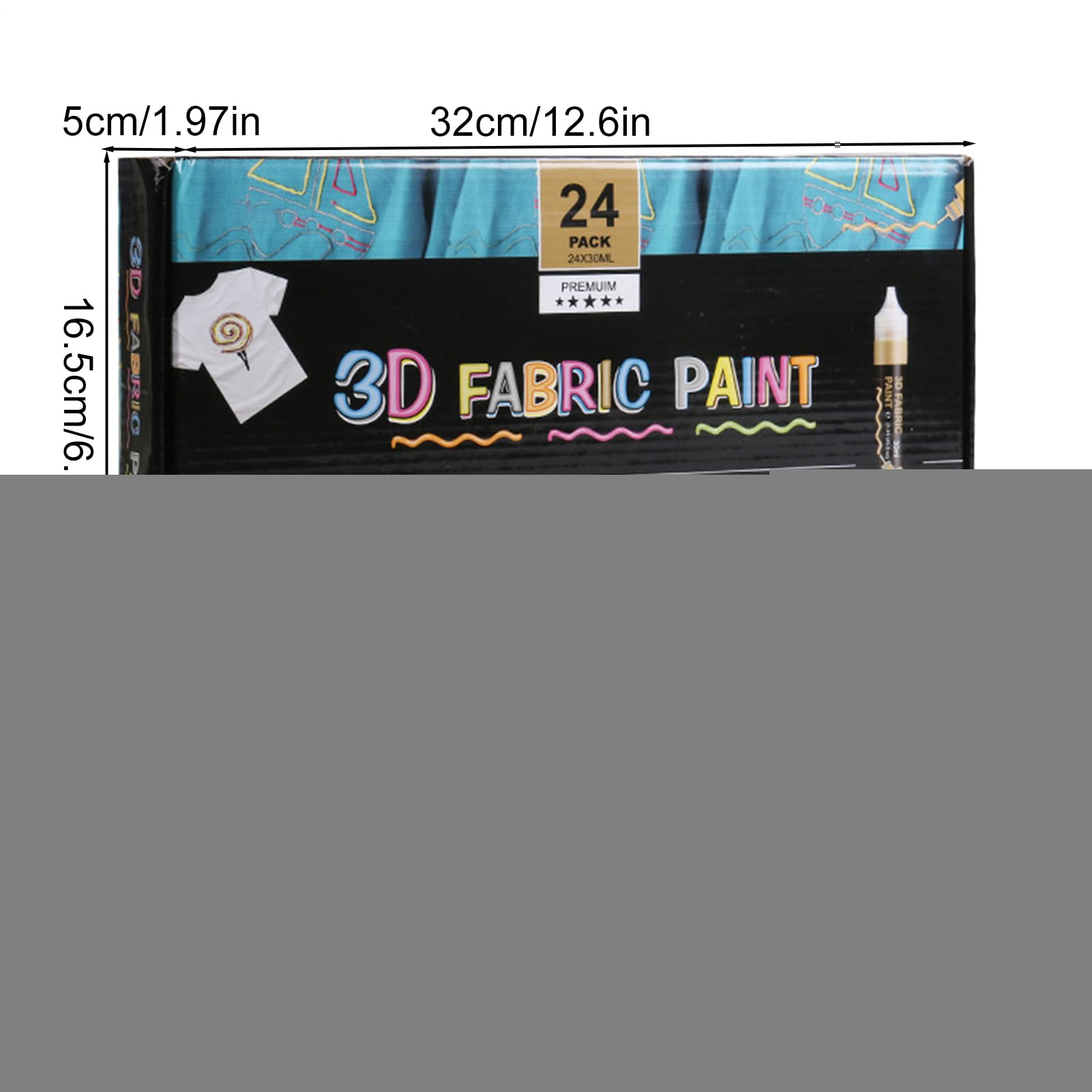 Generico Pittura per Tessuto Kit per Pittura su Tela con 24 Colori