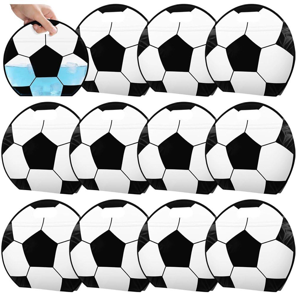 Danlai 12 Pcs Football Party Bag, Handle Equipped Pouch Gift Bags for Snack Candy and Sports Themed Party Scene Supplies