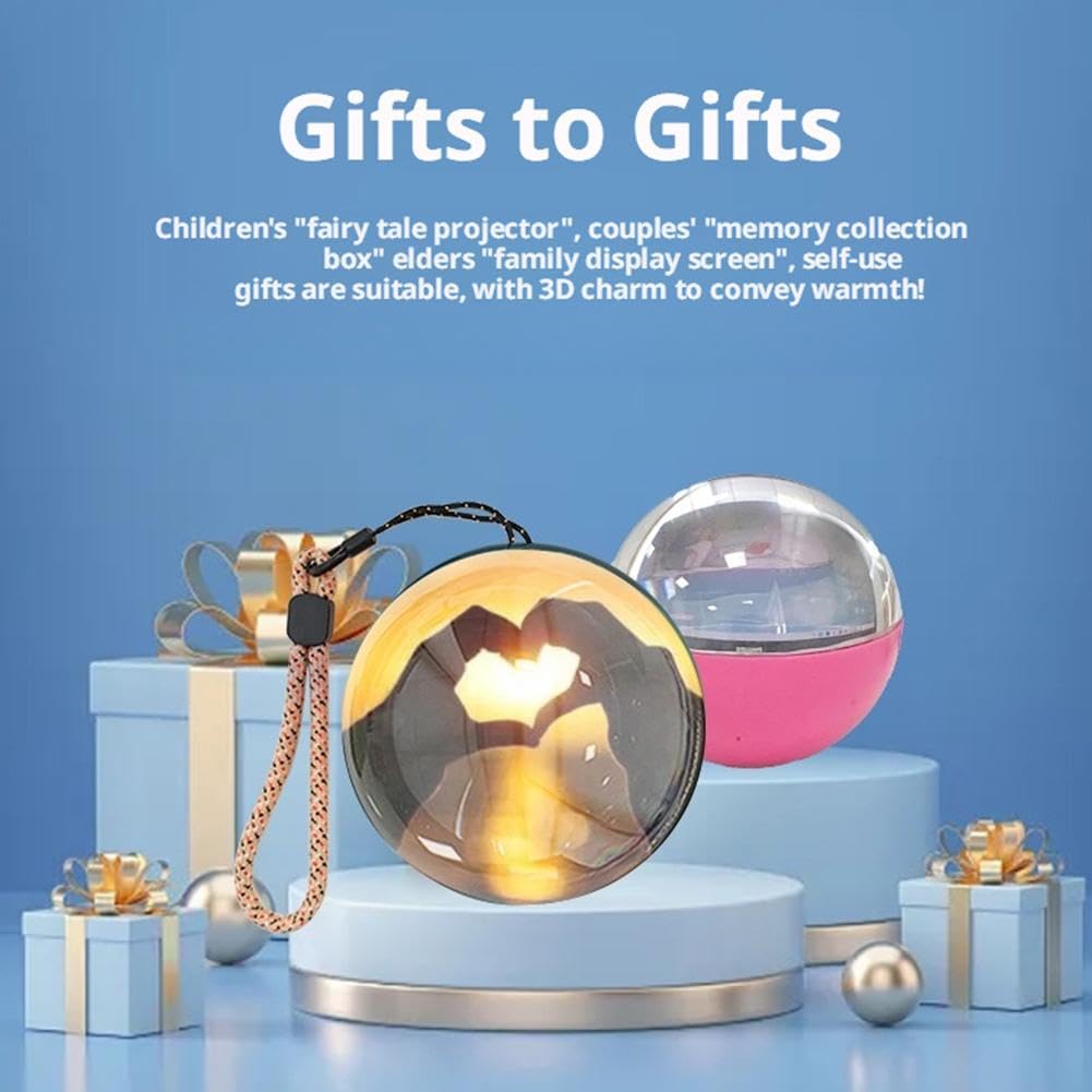 Crystal Ball With Electronic Display, 2.7inch Custom Light-Up Sphere, Personalized Digital Memory Display, Uploadable Videos & Photos, Customized Gift For Anniversary, Birthday, Wedding (Black - View #7