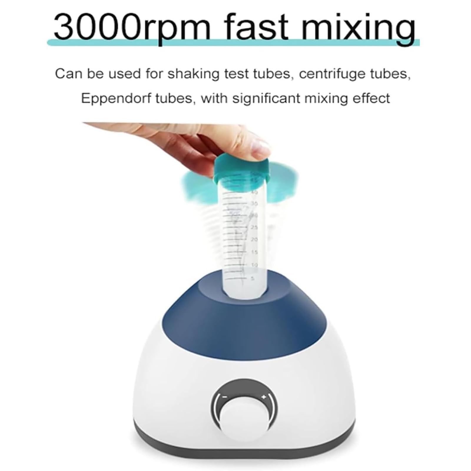 ERICAT Mélangeur Shaker Vortex De Laboratoire, Mini Shaker Vortex avec Régulation De Vitesse par Bouton, Vitesse Réglable De 0 À 3 000 TR/Min Et Diamètre Orbital De 4,5 Mm, pour Laboratoire