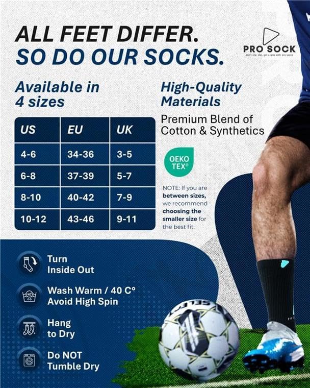 Premium Soccer Grip Socks Men, Women and Youth, 2/4/6 Pairs Non-Slip Grip Socks Soccer - in 4 Sizes for a Perfect Fit - Image 4