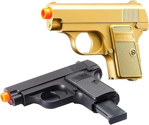 Miniatura 3 de Pistolas de resorte duales ligeras de bolsillo en oro y negro de Lancer Tactical para cosplay del traje de James Bond, pistola de resorte de juguete