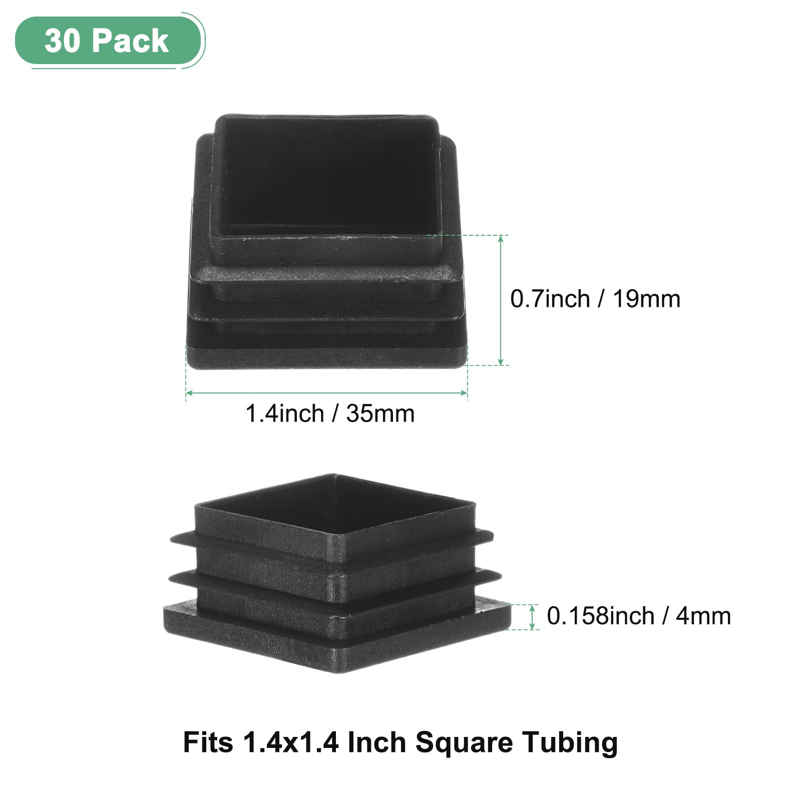 M METERXITY 30-Pack Square Tubing End Caps - Image 3