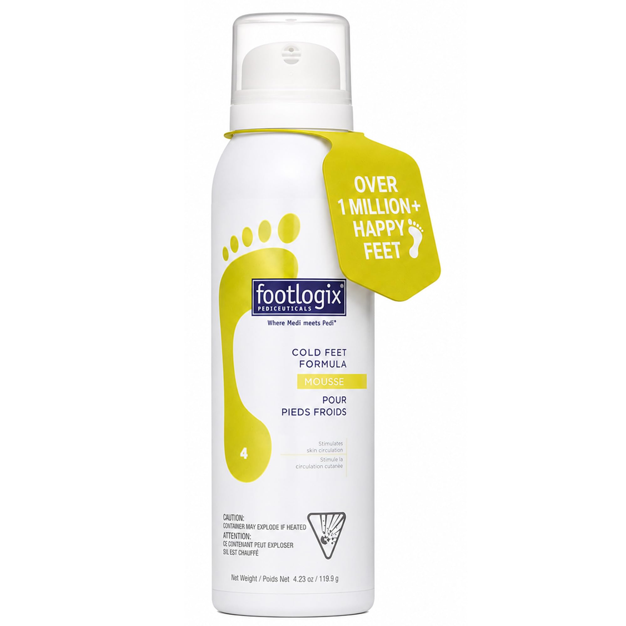 Footlogix Cold Feet Formula Mousse 4.23 oz – Foot Warming Mousse with Arnica, Rosemary & Co-Q10, Urea Foot Care, Dry Sensitive Skin, Non-Greasy, Alcohol-Free