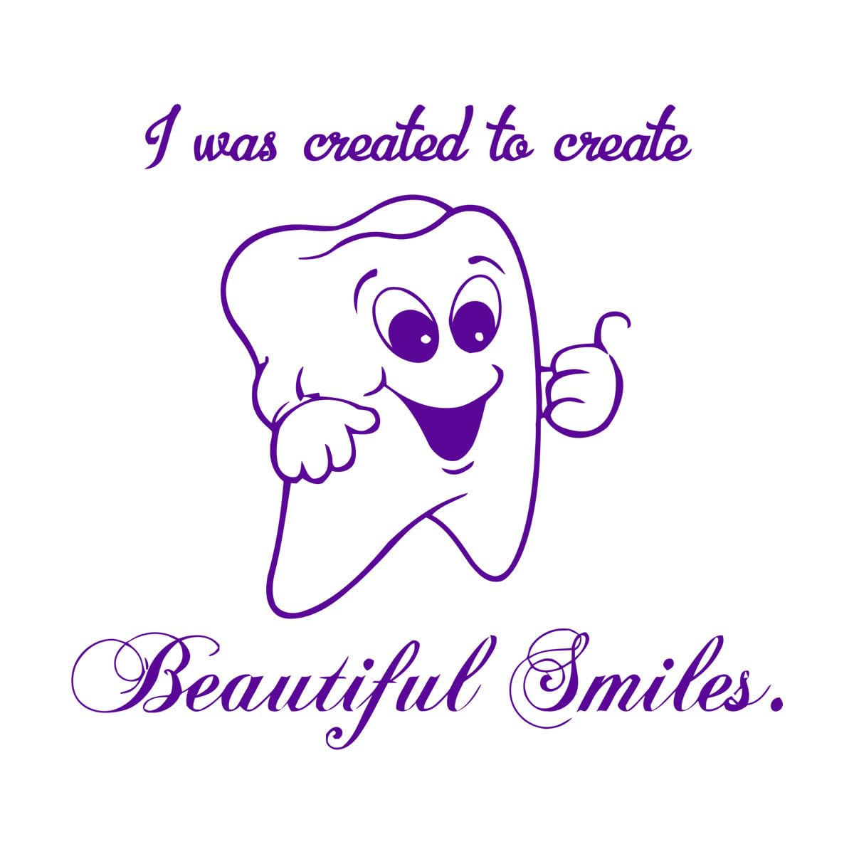 Cute Smile Tooth Vinyl Sticker Window Glass Funny Wall Decal for Dental Clinic Bathroom Dentist Stomatology Wallpaper Small - 42x46cm — image 1