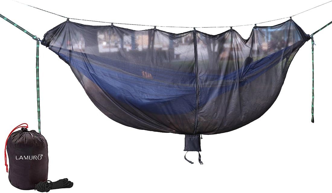 LAMURO Hammock Mosquito Net | Universal Bug Screen Canopy for Camping Hammocks