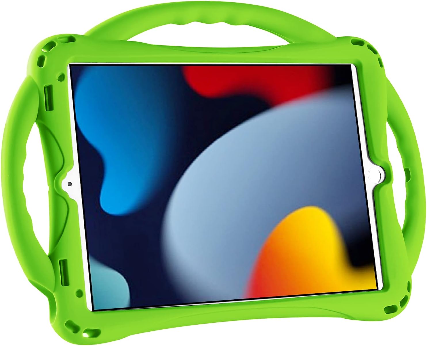 TOPESCT iPad 10.2 case, iPad 9th/8th/7th Generation Case for Kids, Built-in Handle Stand, Comes with a Strap, Silicone Shockproof iPad 10.2 inch 2021 Case (Green)