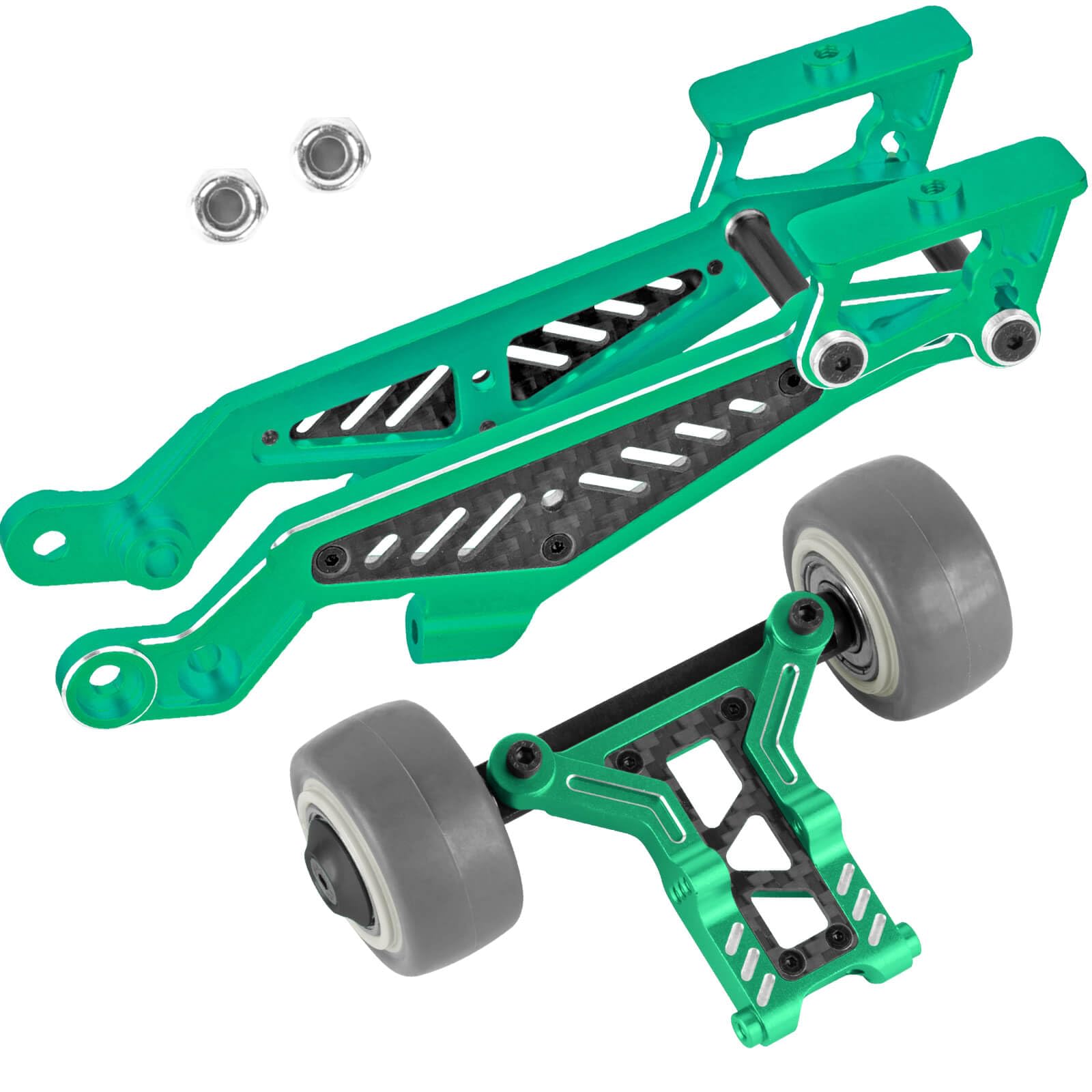 hopsupRC RC Aluminum Upgrades Part Wheelie Bar Set&Wing Mount for 1/8 Kraton 6S BLX,Typhon 6S BLX,Outcast 6S BLX,Notorious 6S BLX,Talion 6S BLX.AR320366,AR320347.(Green)