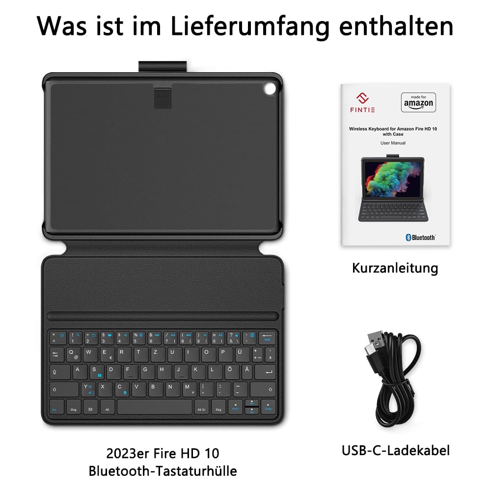 Fintie Brandneu und „Made for Amazon“: Bluetooth-Tastaturhülle für Amazon Fire HD 10 (13. Gen. – Bild 8