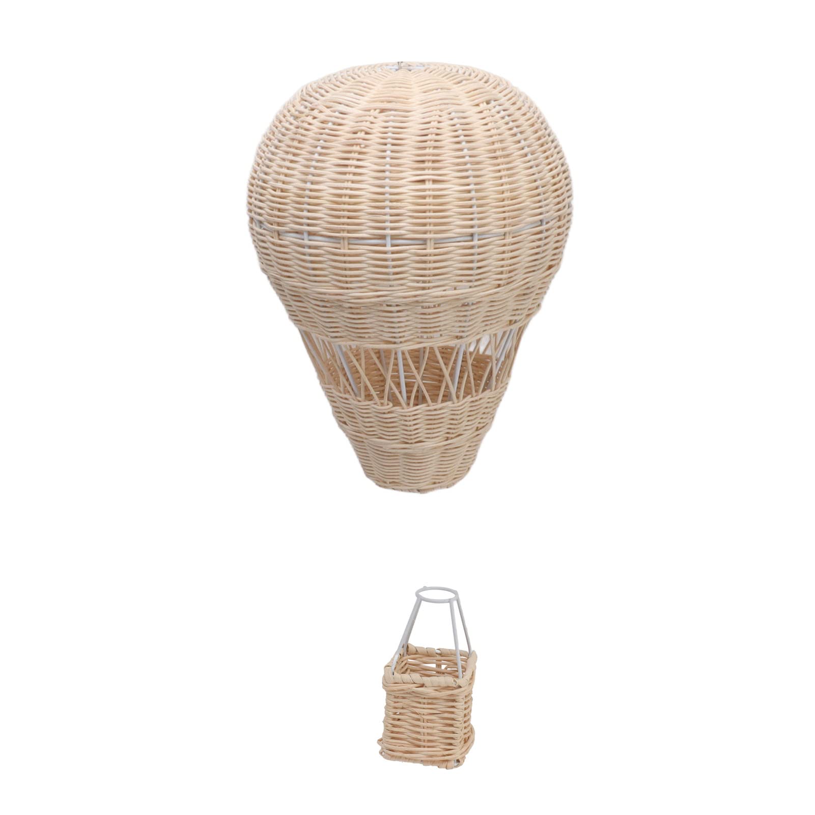 SIXRUN Tkany Balon na Ogrzane Powietrze, Indonezja Rattanowy Tkany Rattanowy Balon na Ogrzane Powietrze 31 Cm Ręcznie Wykonany Kosz z Siatki Rekwizyt do Zdjęcia do Pokoju Dziecięcego Impreza w