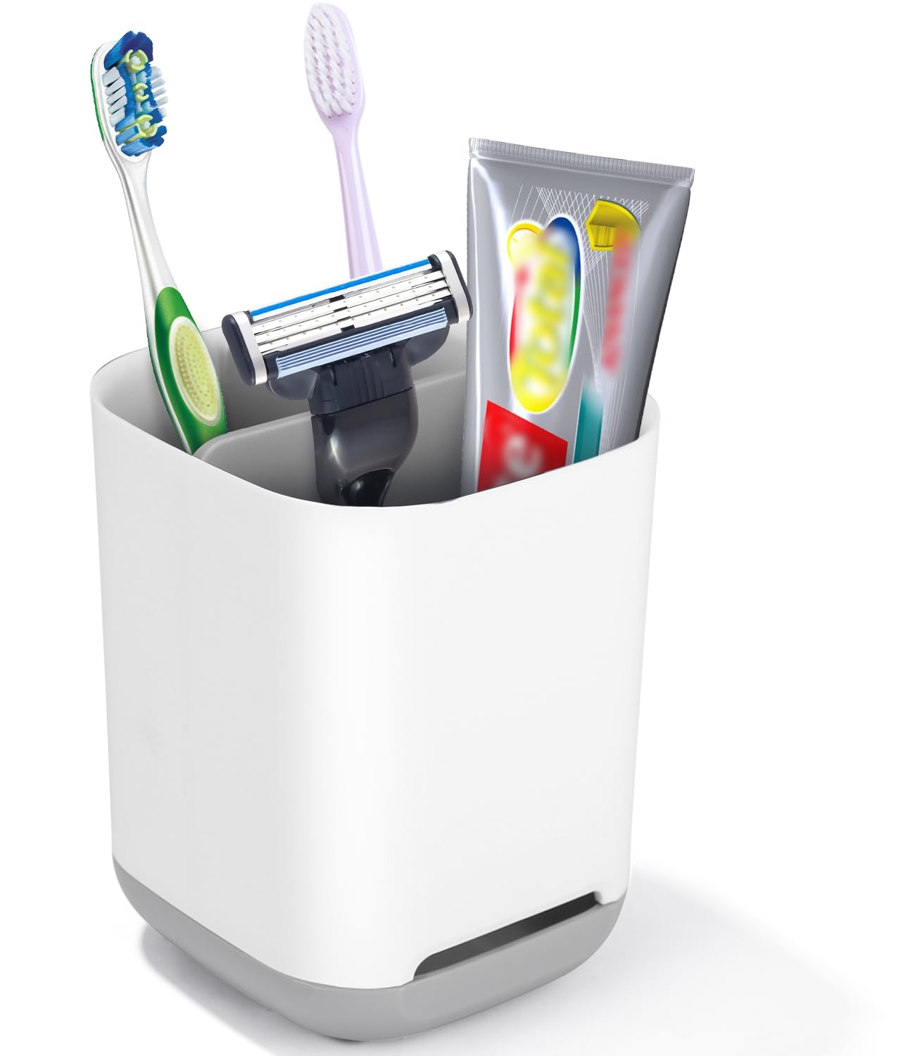 Portaspazzolino Da Bagno Con 3 Scomparti - Organizer Per Spazzolini Elettrici, Dentifricio, Smontabile E Antiscivolo - Foto 10