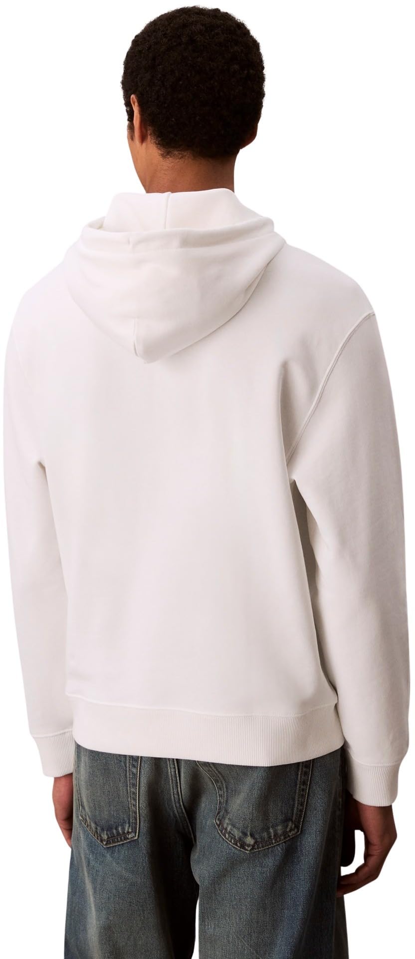Calvin Klein Herren Hoodie Terry Box Graphic Regular Fit, Weiß (Bright White), L – Ansicht 2