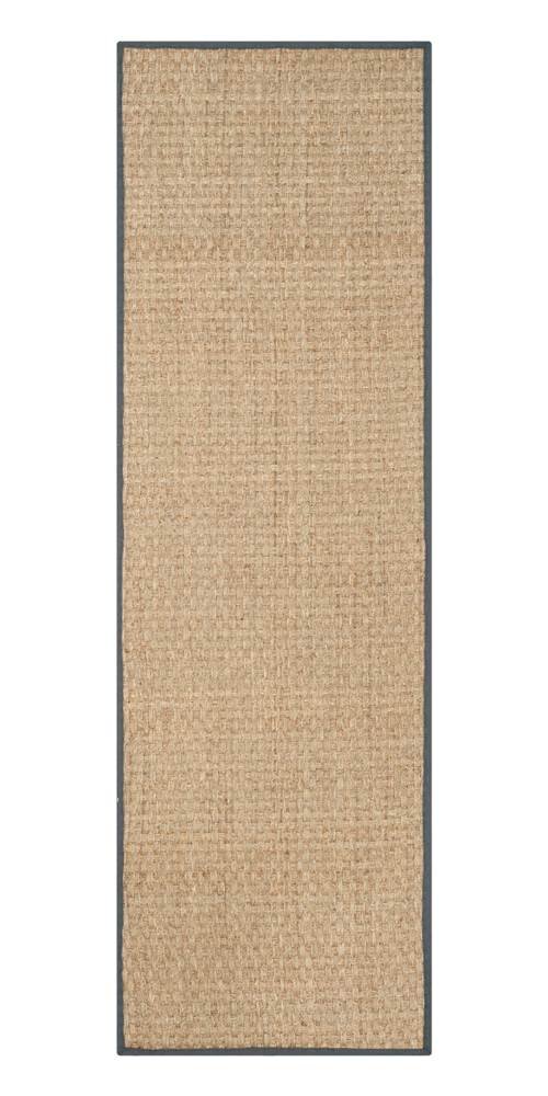 Safavieh Natural Fiber Rug for Living Room Dining Room, Bedroom, Natural Fiber Collection, Short Pile, in Natural and Black