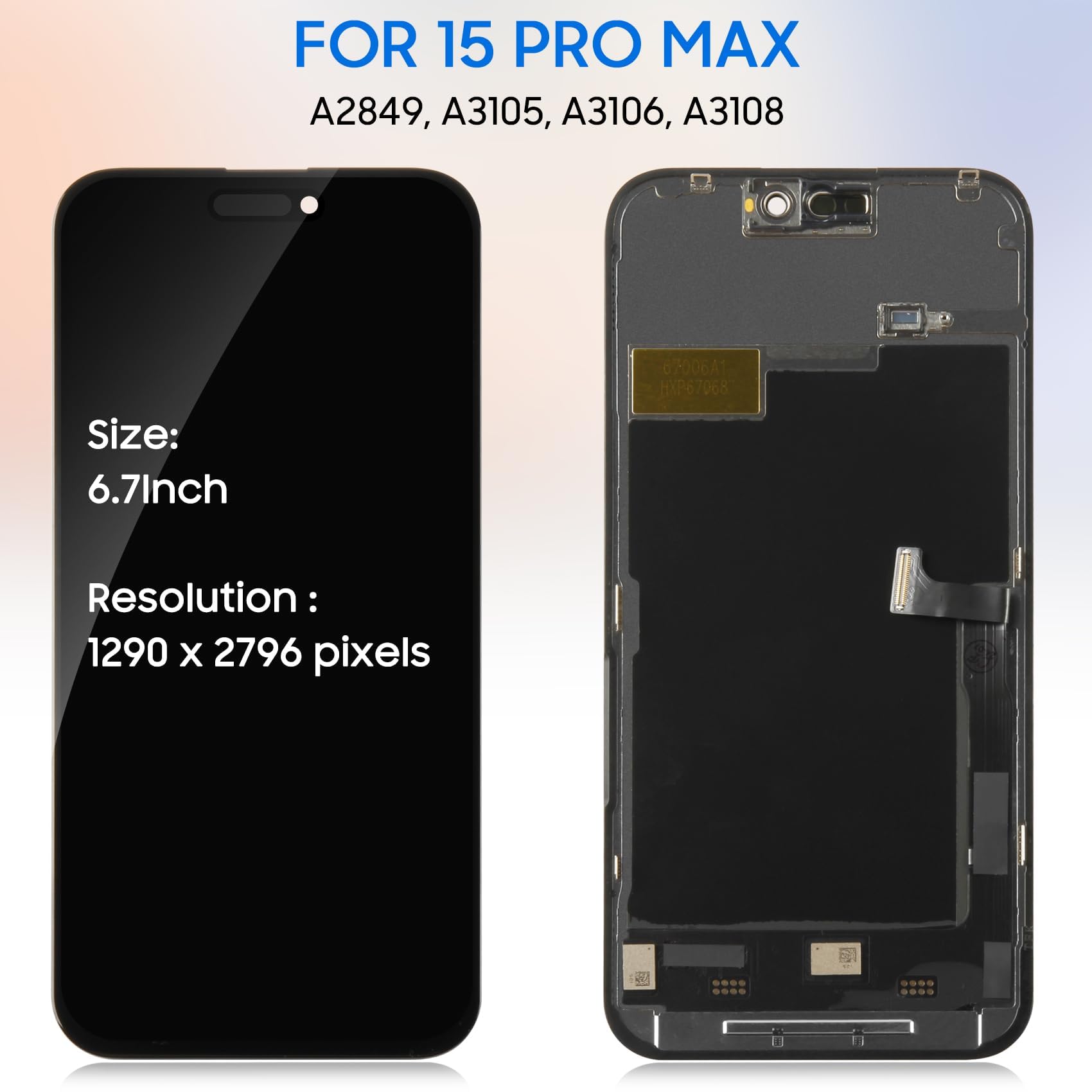 Amazon.com: LCD Screen Replacement for iPhone 15 Pro Max 6.7 Inch