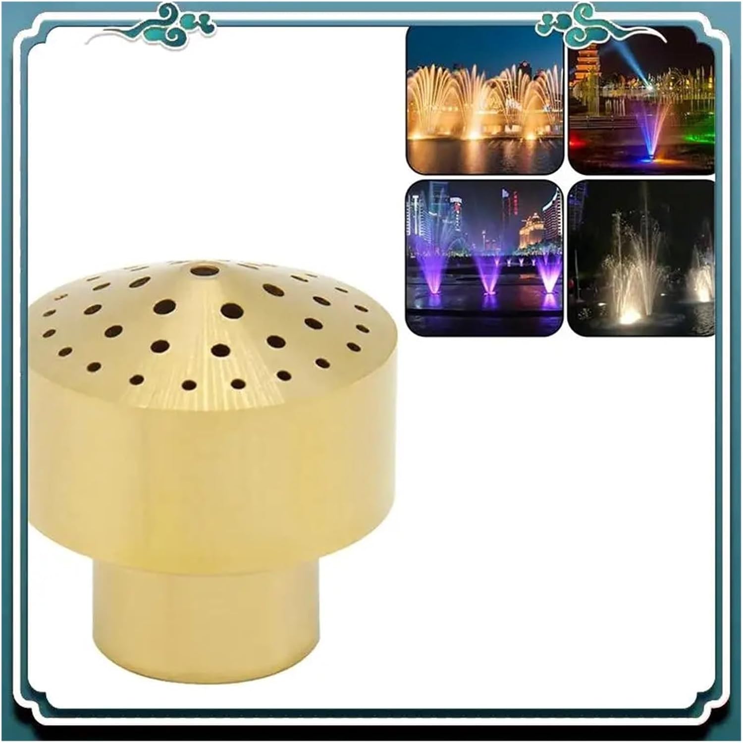 Fountain Nozzle 1 Piece Brass Fountain Nozzle Pool Jet Nozzles Pond Column Water Sprinkle Head Gold for Garden Amusement Park