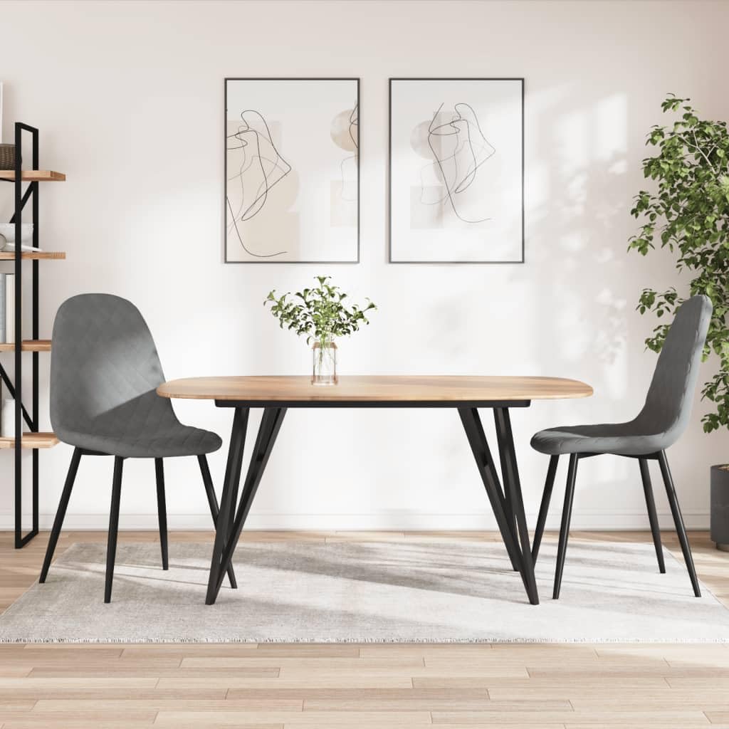 Meubles de jardin Homgoday : chaises de salle à manger en velours gris pour terrasse