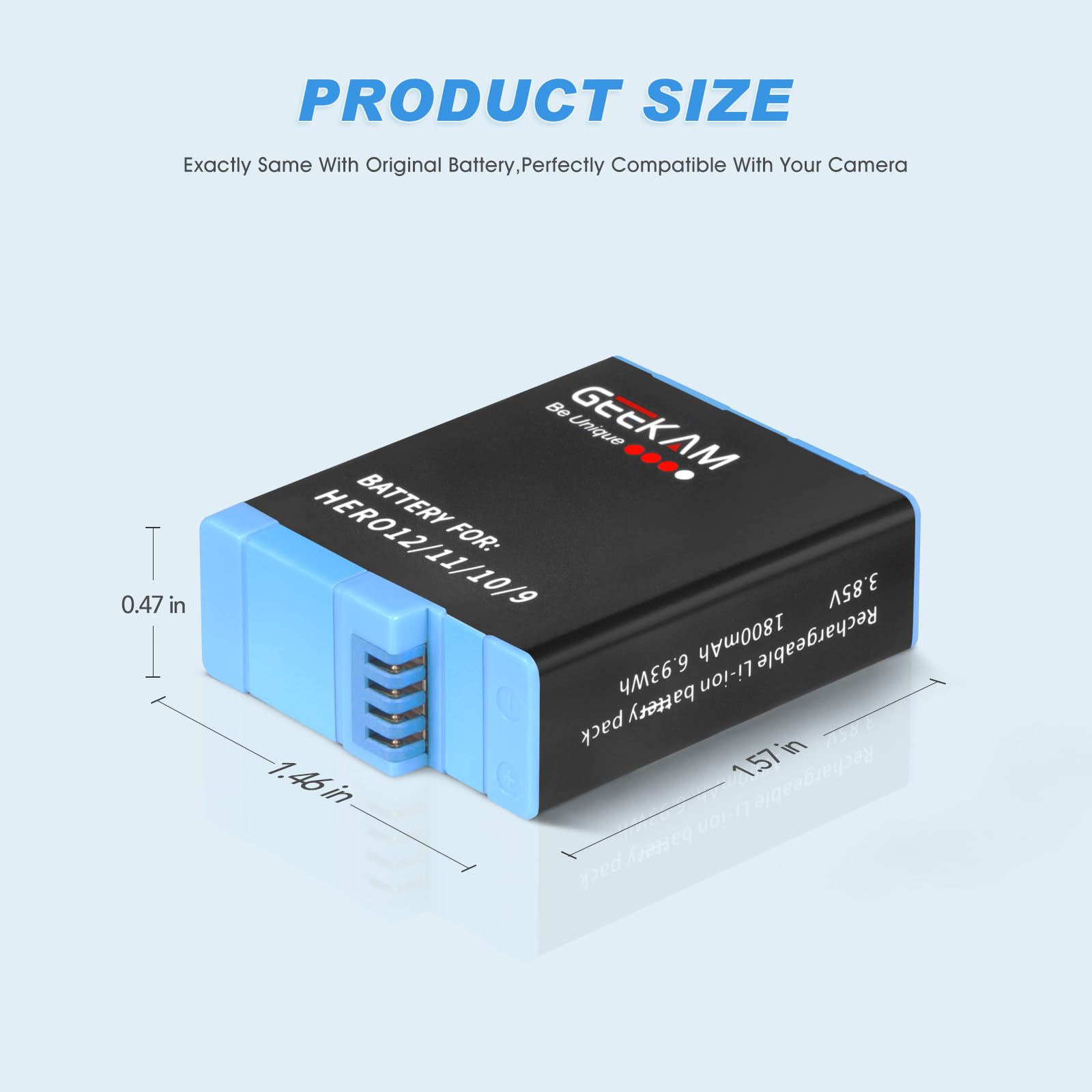 2 baterías recargables compatibles con Hero 9 10 11 12