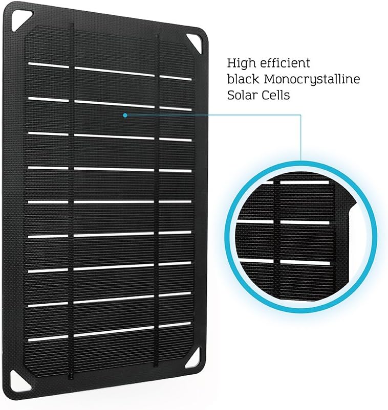 Renogy Portable E.Flex Monocrystalline 5W Solar Panel with USB Port for Charging, Hiking and Biking