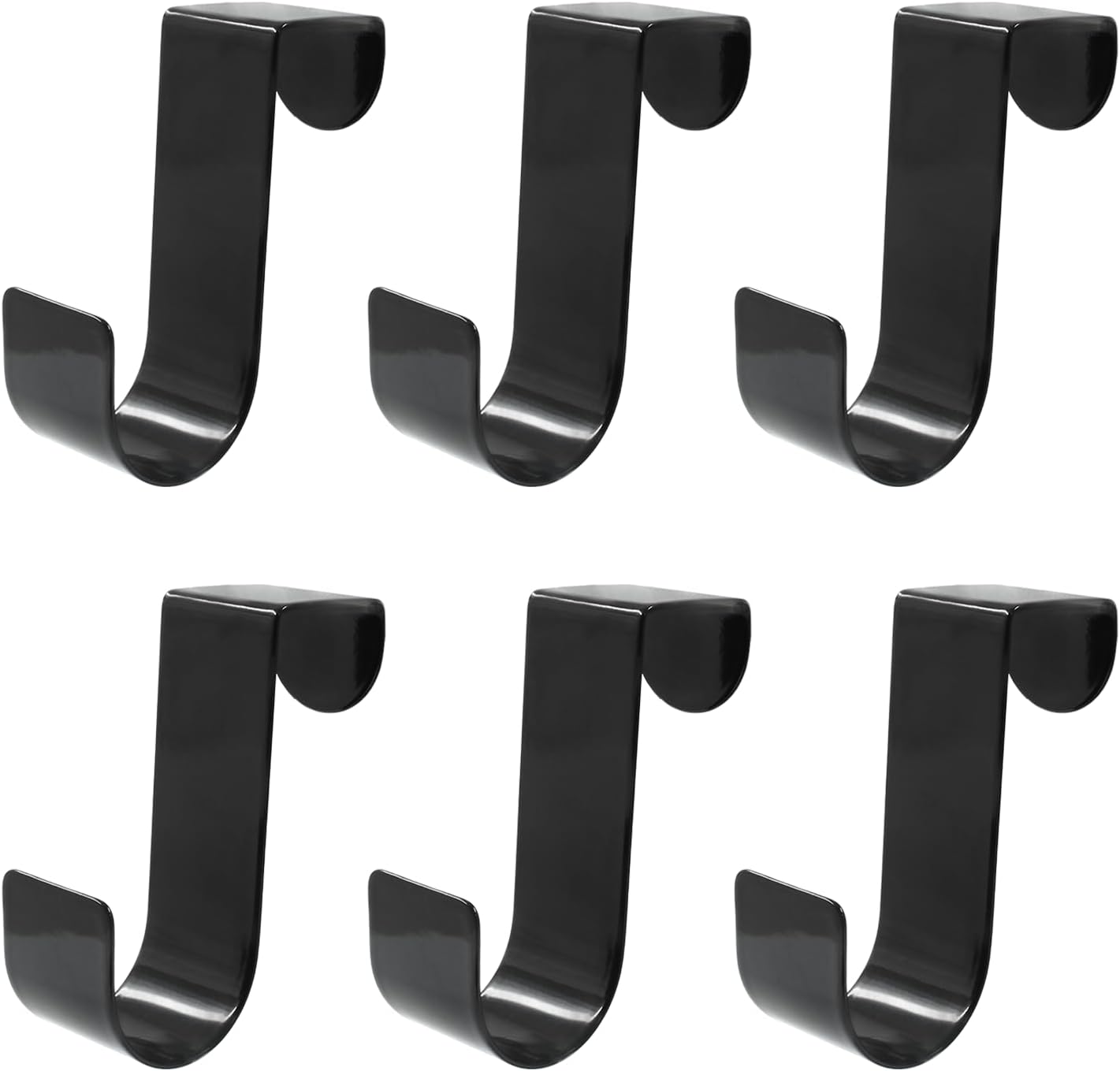 Paquete de 6 ganchos de metal para puerta de gabinete, ganchos individuales de metal para colgar calcetines, ropa y toallas (negro)