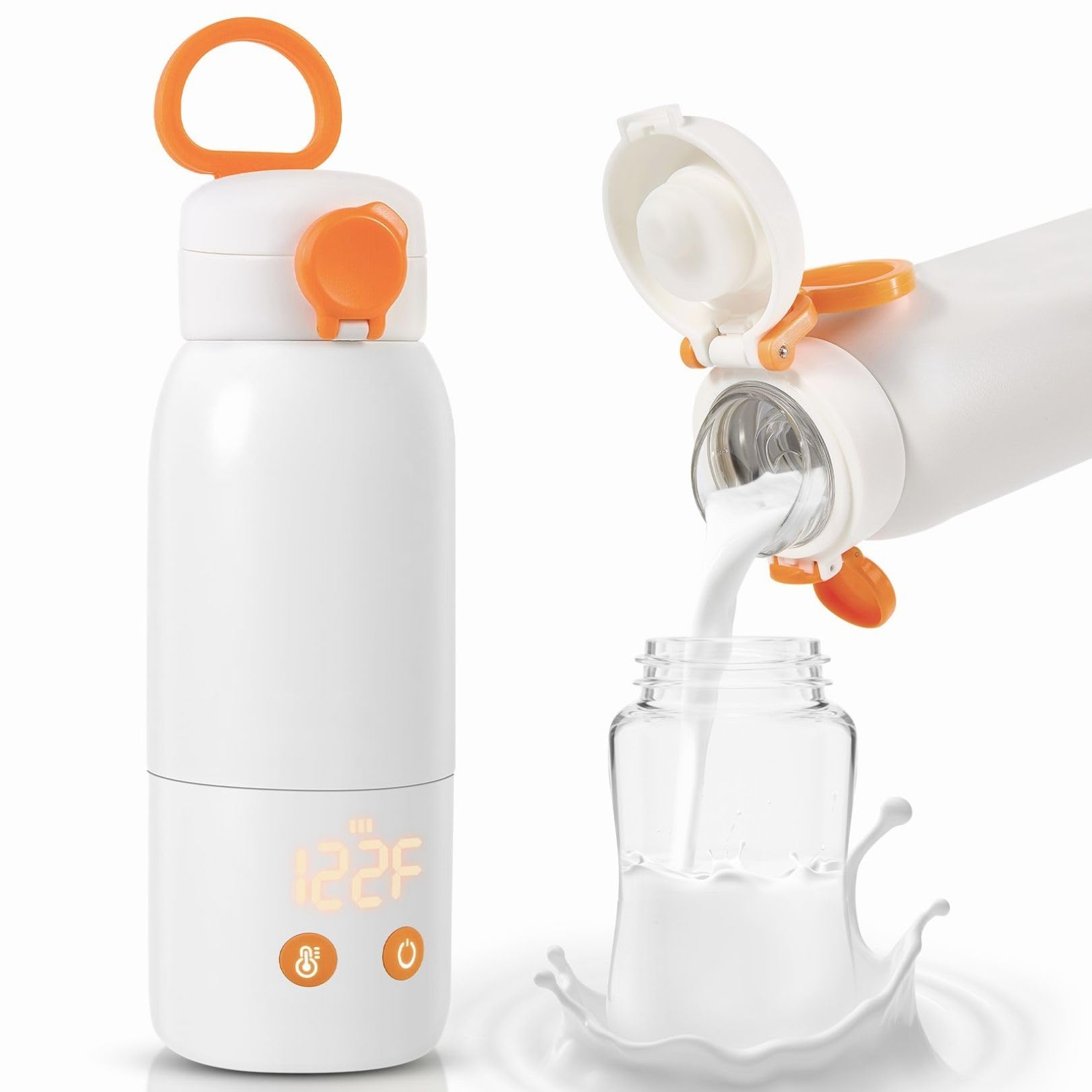 Photo 1 of Portable Bottle Warmer for Travel, 12oz Large Capacity Fast Heating, 4 Levels Precise Temperature Control, Long Battery Life, Rechargeable Formula Water Milk Warmer for Car, Airplane & Outdoor UseX00544HENT
