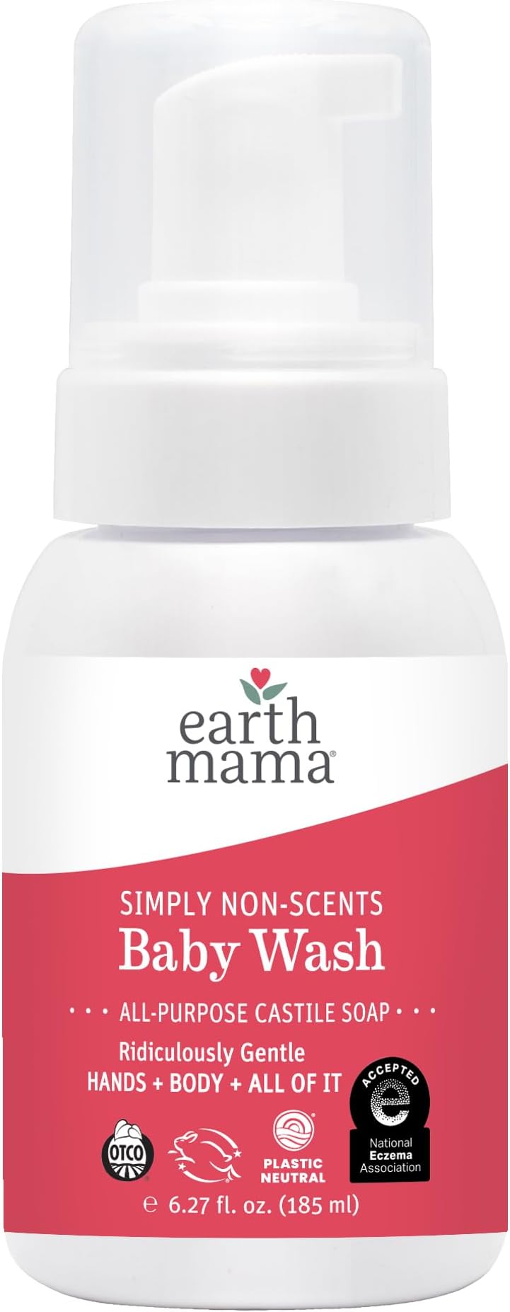 Natural Non-Scents Body Wash & Shampoo, Gentle Castile Soap for Sensitive Skin (5.3 Fl. Oz.)