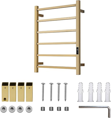 Miniatura 7 de Toalleros térmicos para baño, calentadores eléctricos de toallas para montar en la pared con temporizador y control de temperatura, calentador de