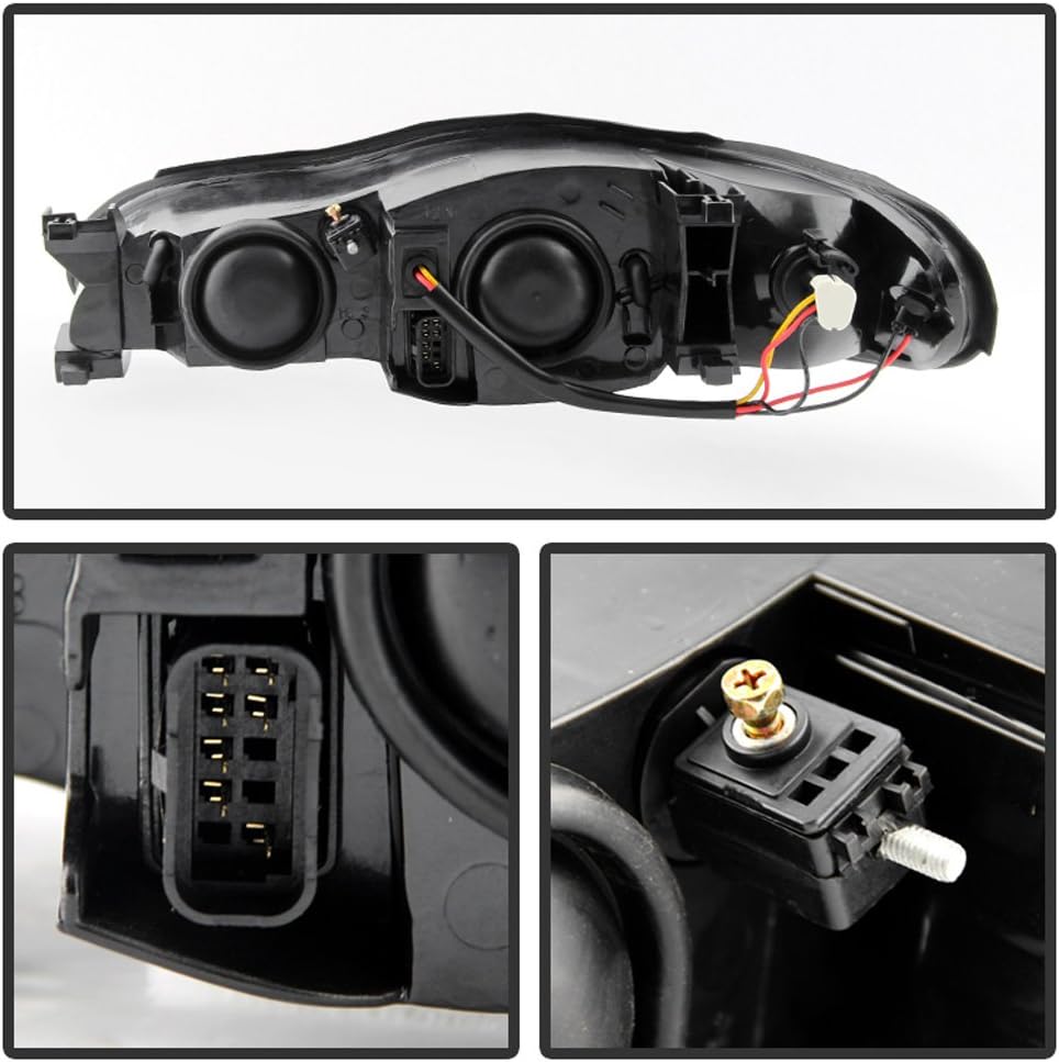 ACANII - For Black Smoke 2000-2005 Chevy Monte Carlo Headlights Aftermarket 00-05 Replacement Driver + Passenger Side