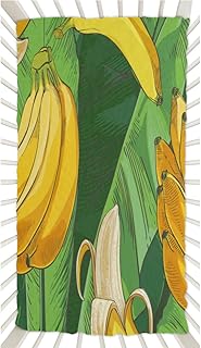 Banana Leaf Crib Sheets for Boys, Girls Machine Washable Soft Cozy Microfiber Fitted Crib Sheet for Standard Crib and Toddler Mattresses Boys Girls 28x52 Inch