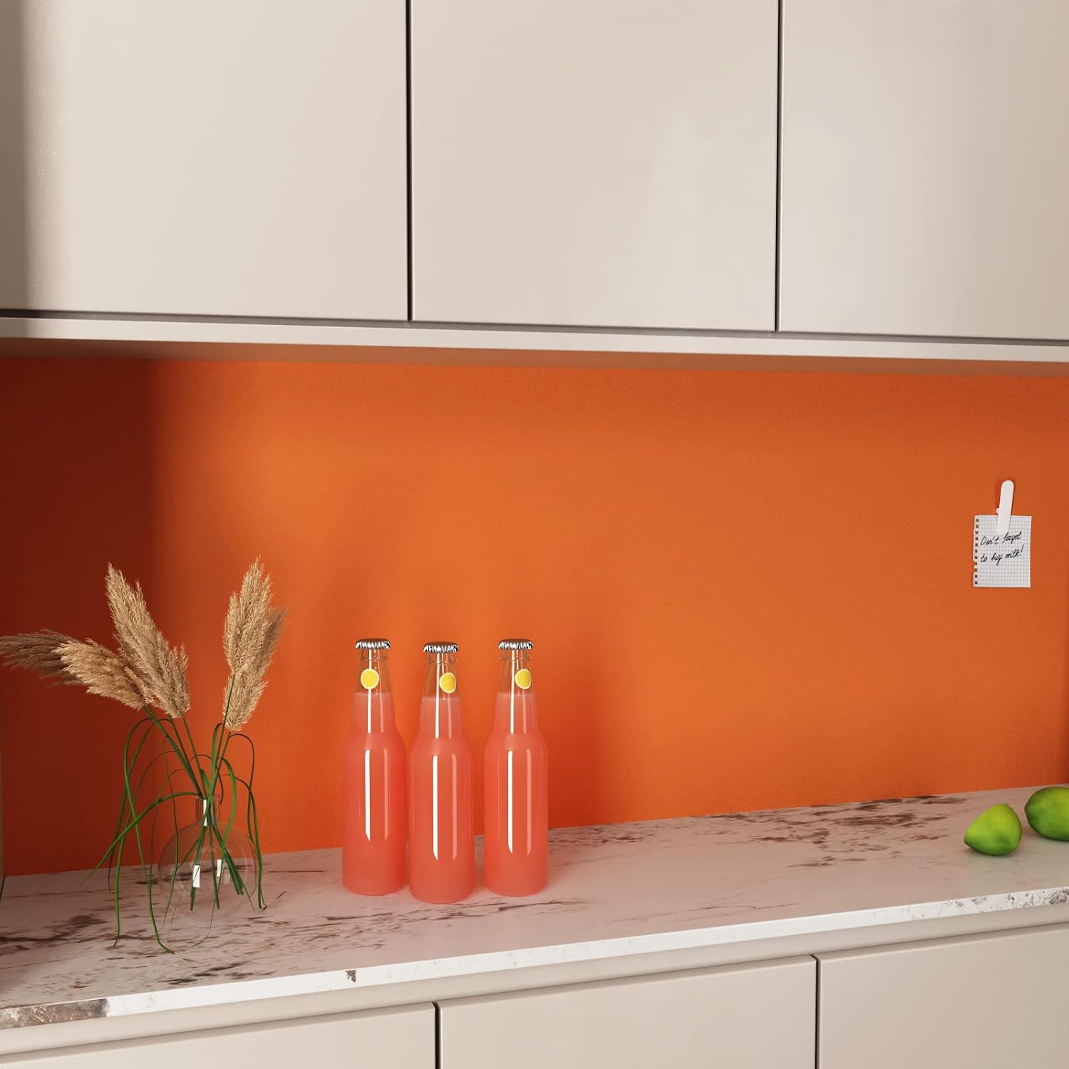 CRE8TIVE Orange Wallpaper Stick and Peel Orange Contact Paper Self Adhesive Waterproof Removable Vinyl Wall Covering Solid Color Stick on Wallpaper for Bedroom Living Room Countertops Cabinet 12"x354"