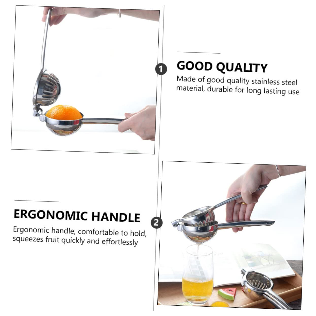 1Pieza Exprimidor Manual Inoxidable para Herramienta de Cocina Duradera y Práctica para Hogar Bares y Tiendas