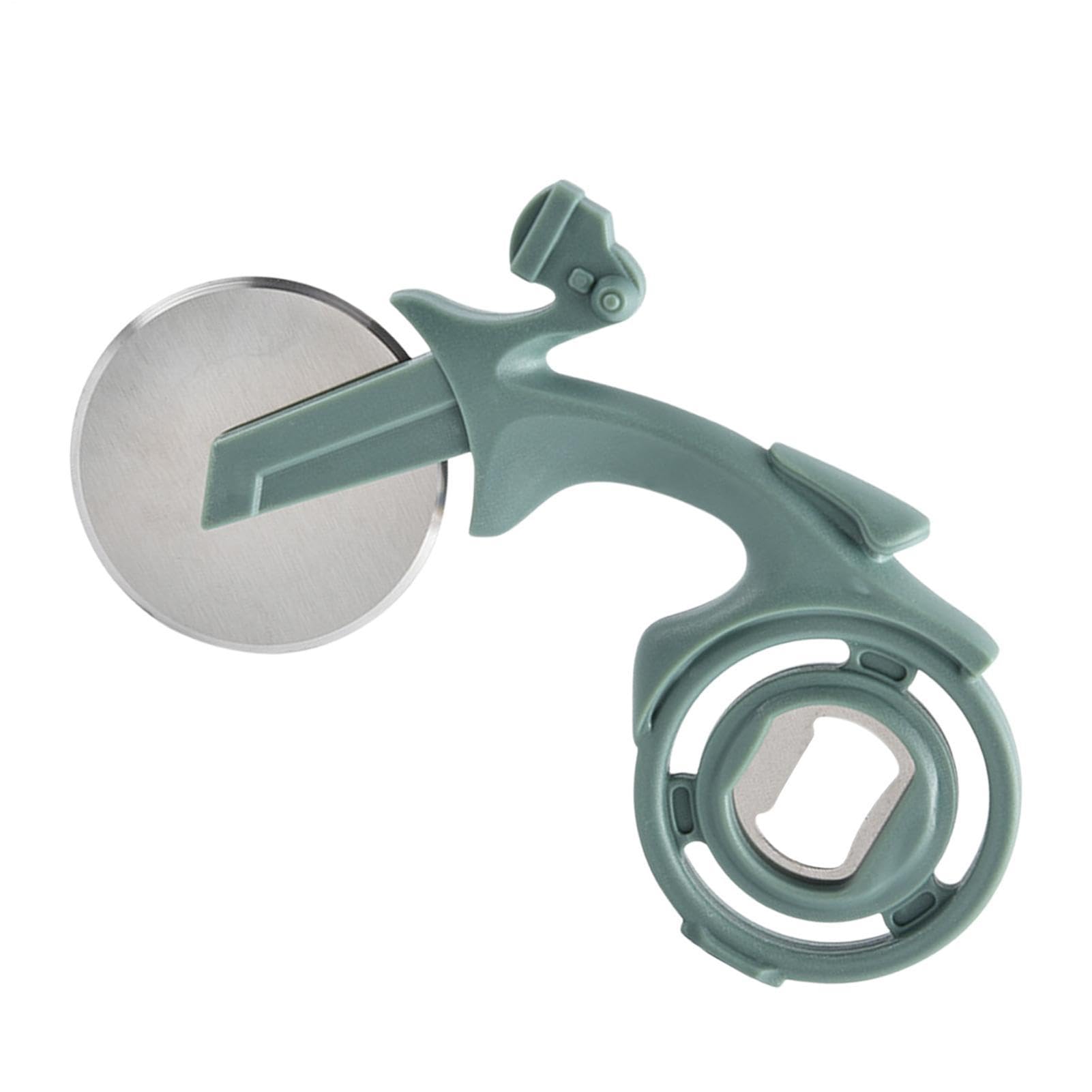 Bottle Opener Pizza Cutter Wheel Kitchen Gadget, Dough Bread Dessert Pie Cake Baking Roller Slicer, Stainless Steel Portable Ergonomic Culinary Accessory, Household Bakery Picnic Birthday