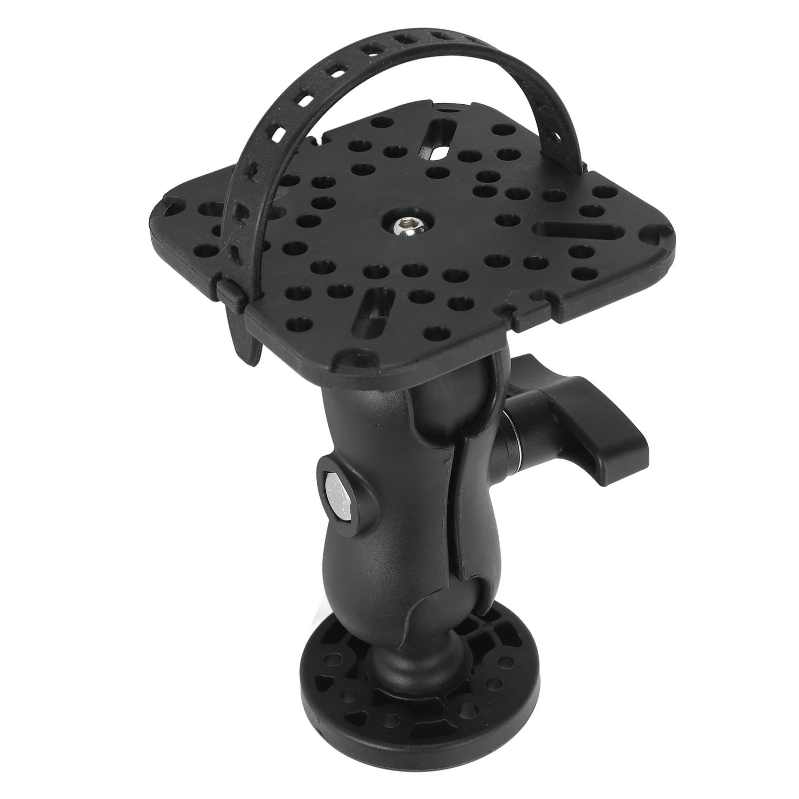 Jiawu Fish Finder Mount Base, Universal Mounting Plate Ball-Mount, 360° Rotation Electronic Fish Finder Holder, for Boat Canoe Kayak Pontoon, Jiawuxpycw56t49