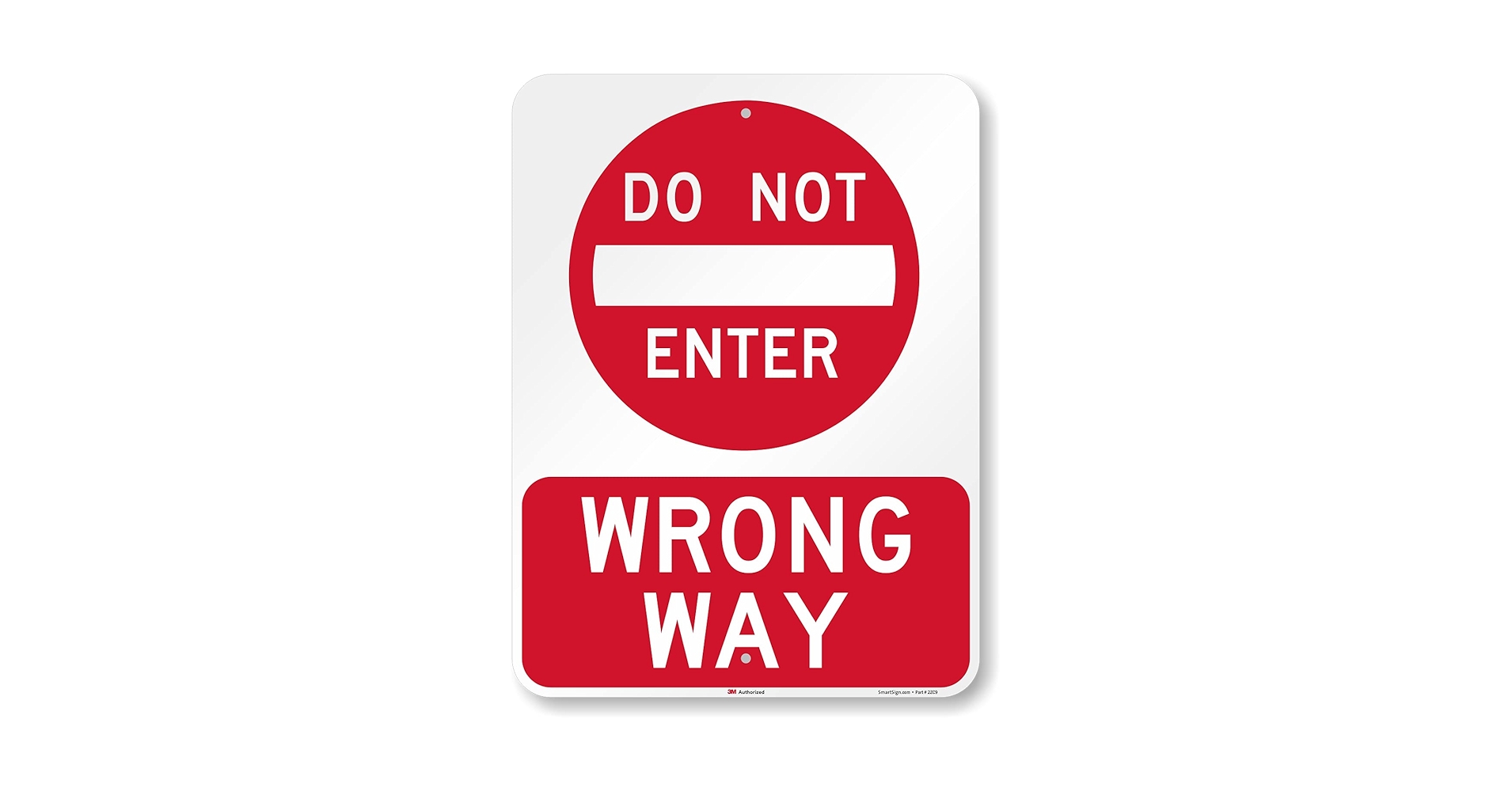 USAストリート看板　WRONG WAY SmartSign 24 x 18 inch “Do Not Enter - Wrong Way” Metal Sign