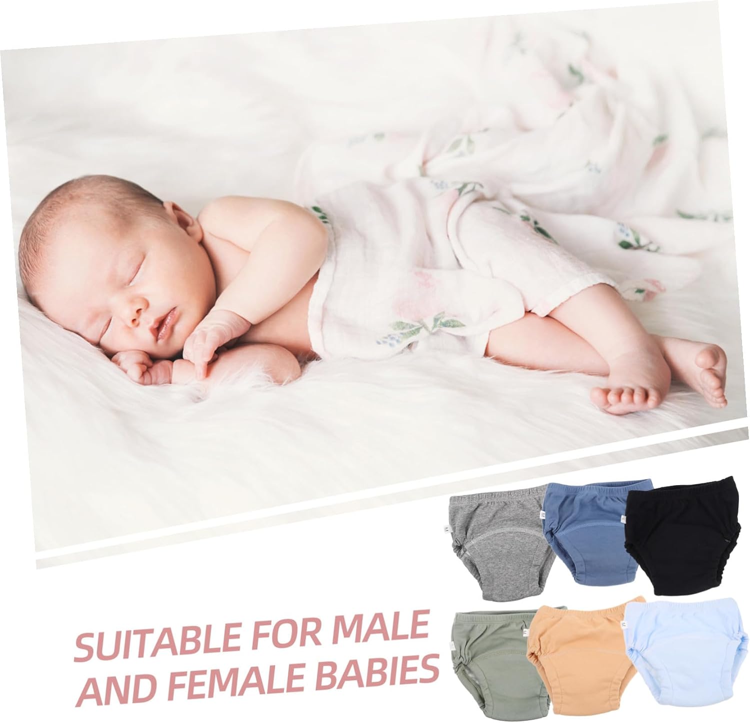 VALICLUD Reusable Potty Training Pants for Toddlers Waterproof Cotton Diaper Shorts for Boys and Girls Breathable Training Underwear for Newborns and Infants Assorted Color