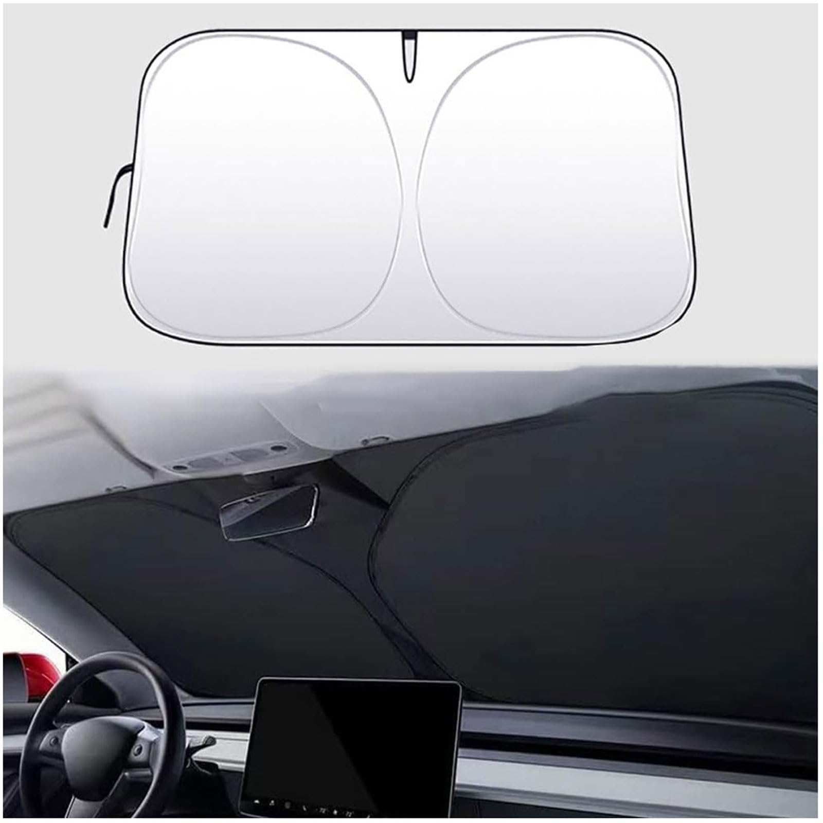 Pare soleil voiture Fiat Abarth 595 accessoire pliable auto argent