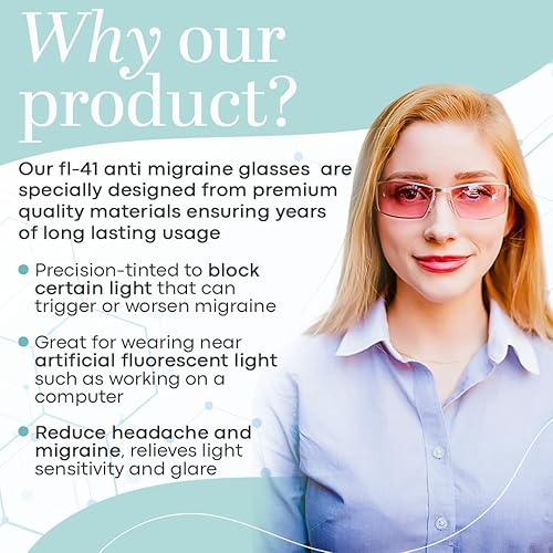 Miniatura 6 de Terramed Just Think Comfort Sparrow Migraine Glasses Fl-41 | Gafas para aliviar la migraña y la sensibilidad a la luz | Protección UV y fatiga