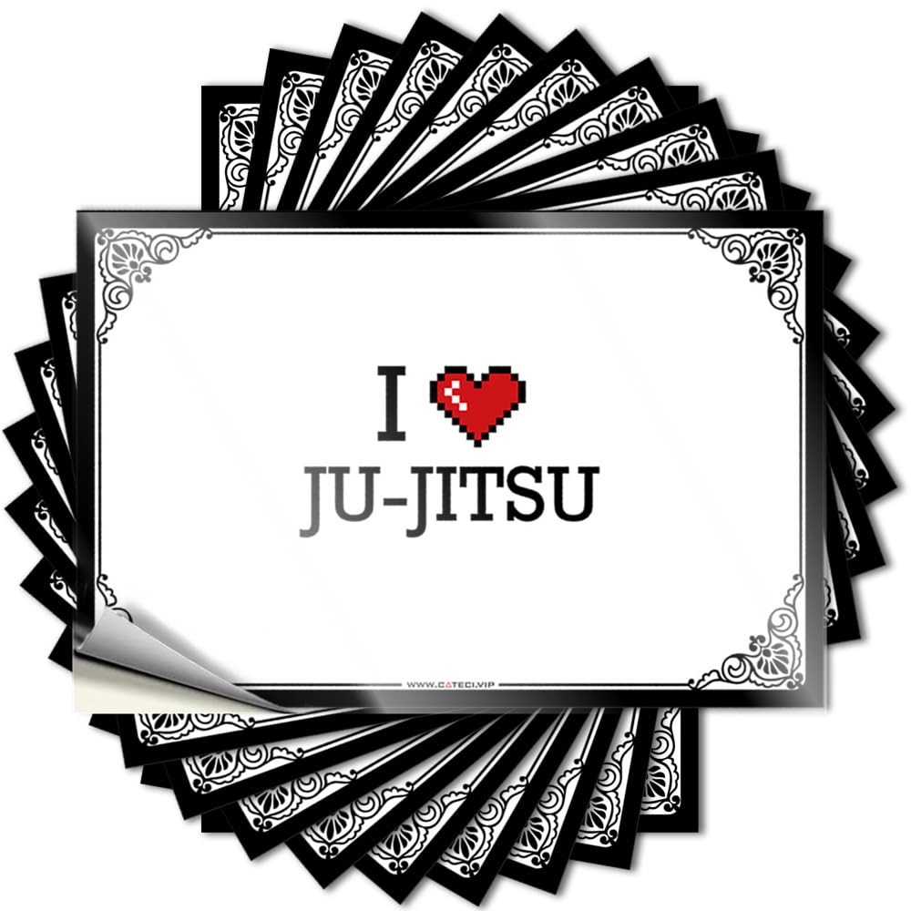 Decal Hard Motivational I Love Ju-Jitsu for Teens - Stuff for Your Room Easy Peel Removable(12X18CM)