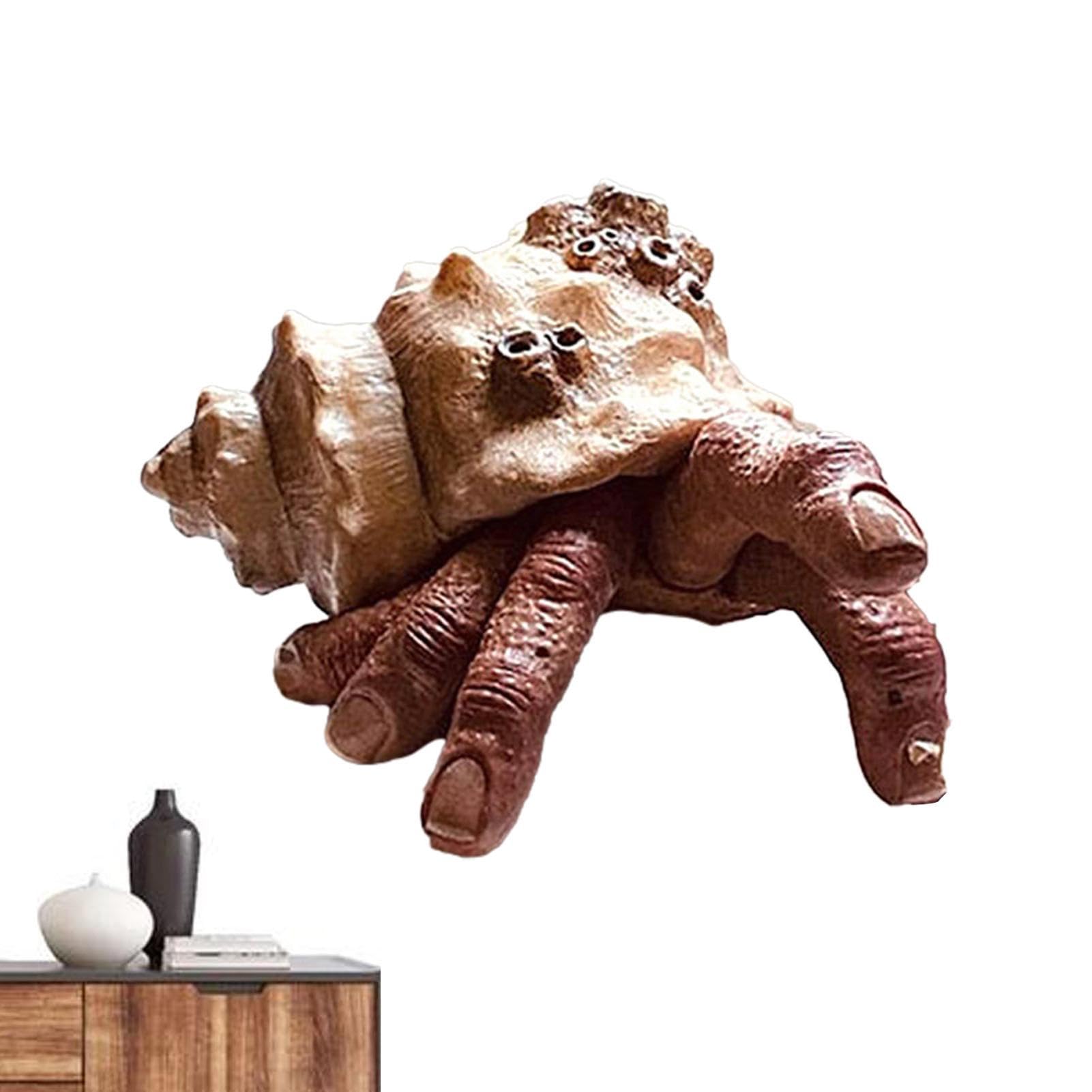 Youding Finger Crab Sculpture, Tabletop Decor Miniature Figurines, Weird Realistic Horror Resin Finger Crab Model, Desk Statues Finger Sculpture, Handmade Finger Crab Statue Decor for Home Fish Tank