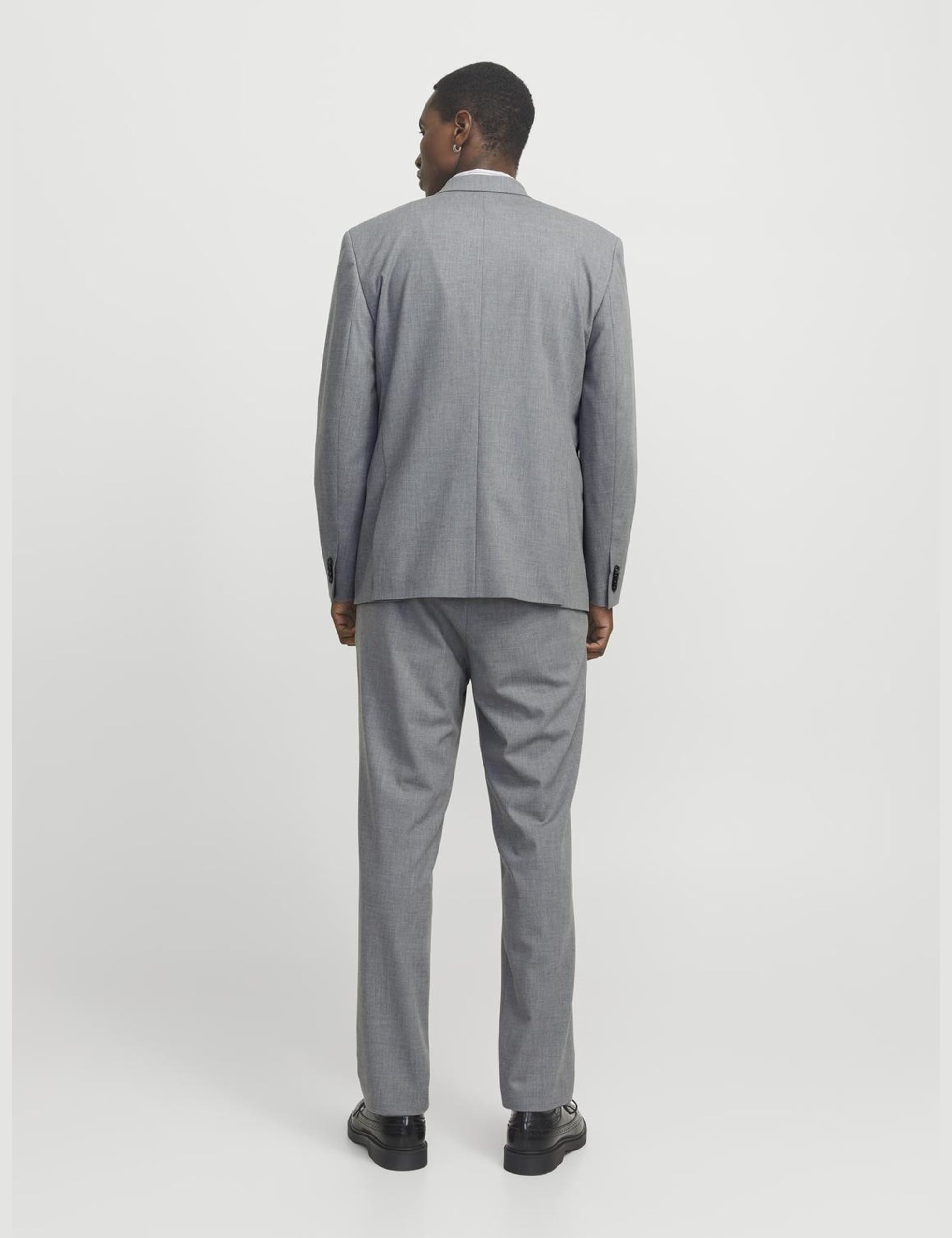 JACK & JONES Pantalones de Traje para Hombre JPRTHEO Regular Fit Pantalones de Traje, Gris Claro Jaspeado/Ajuste: Ajuste Regular, 48