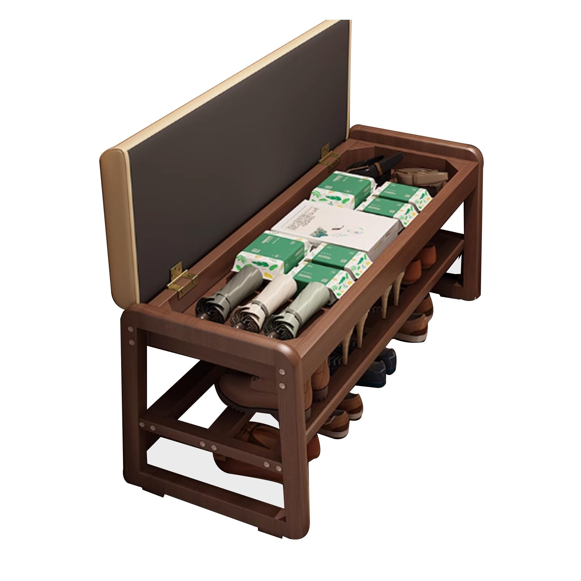 Banc de couloir pour salon et entrée accueillante avec étagère à chaussures